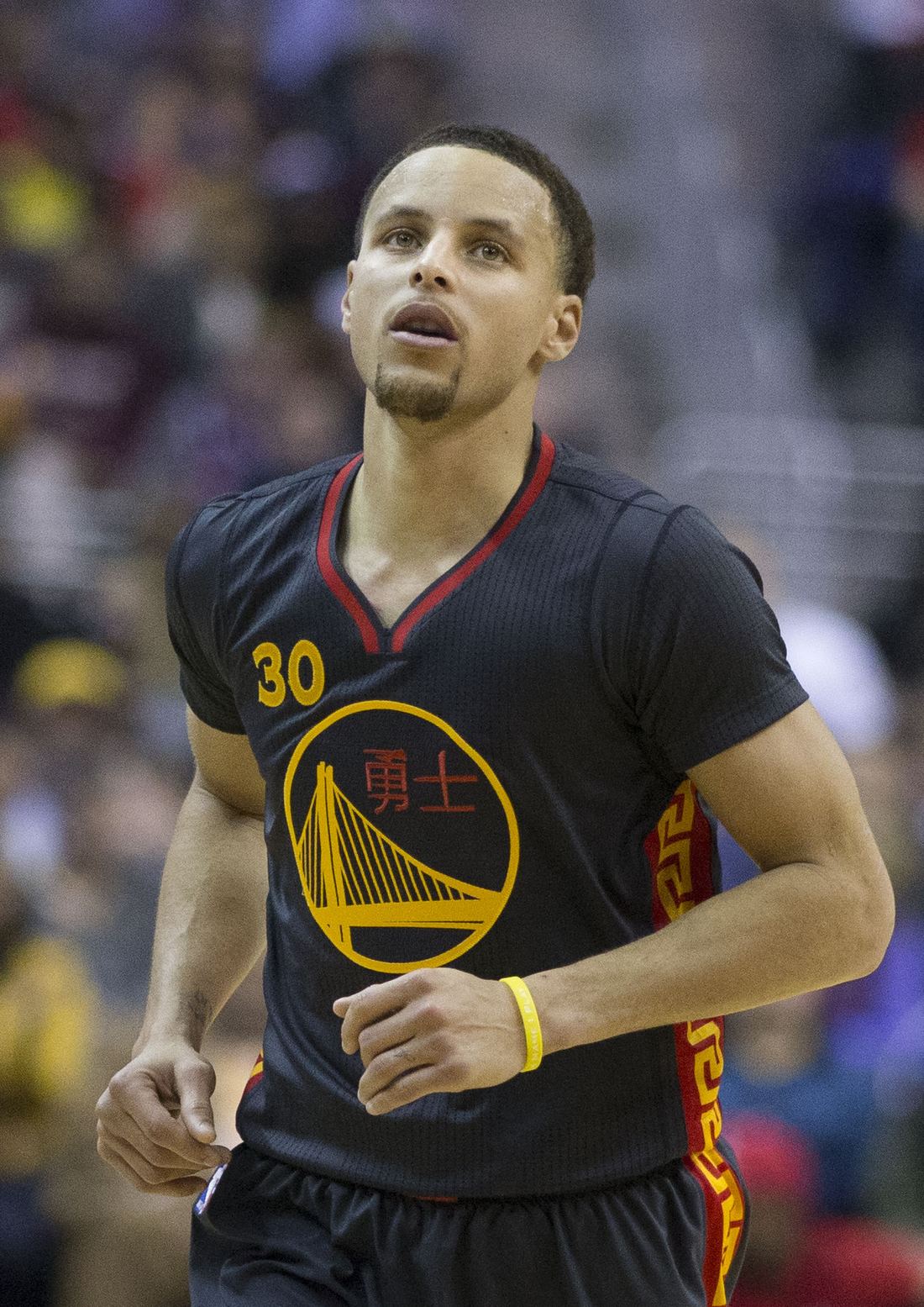 Stephen Curry on court during a game