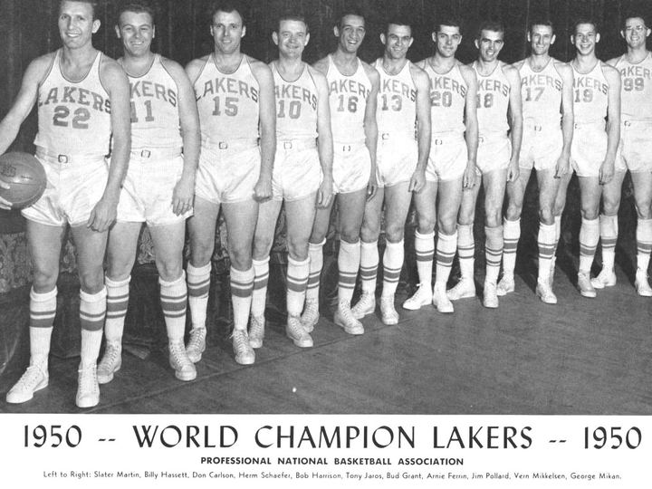 Team photo of the 1950 Minneapolis Lakers