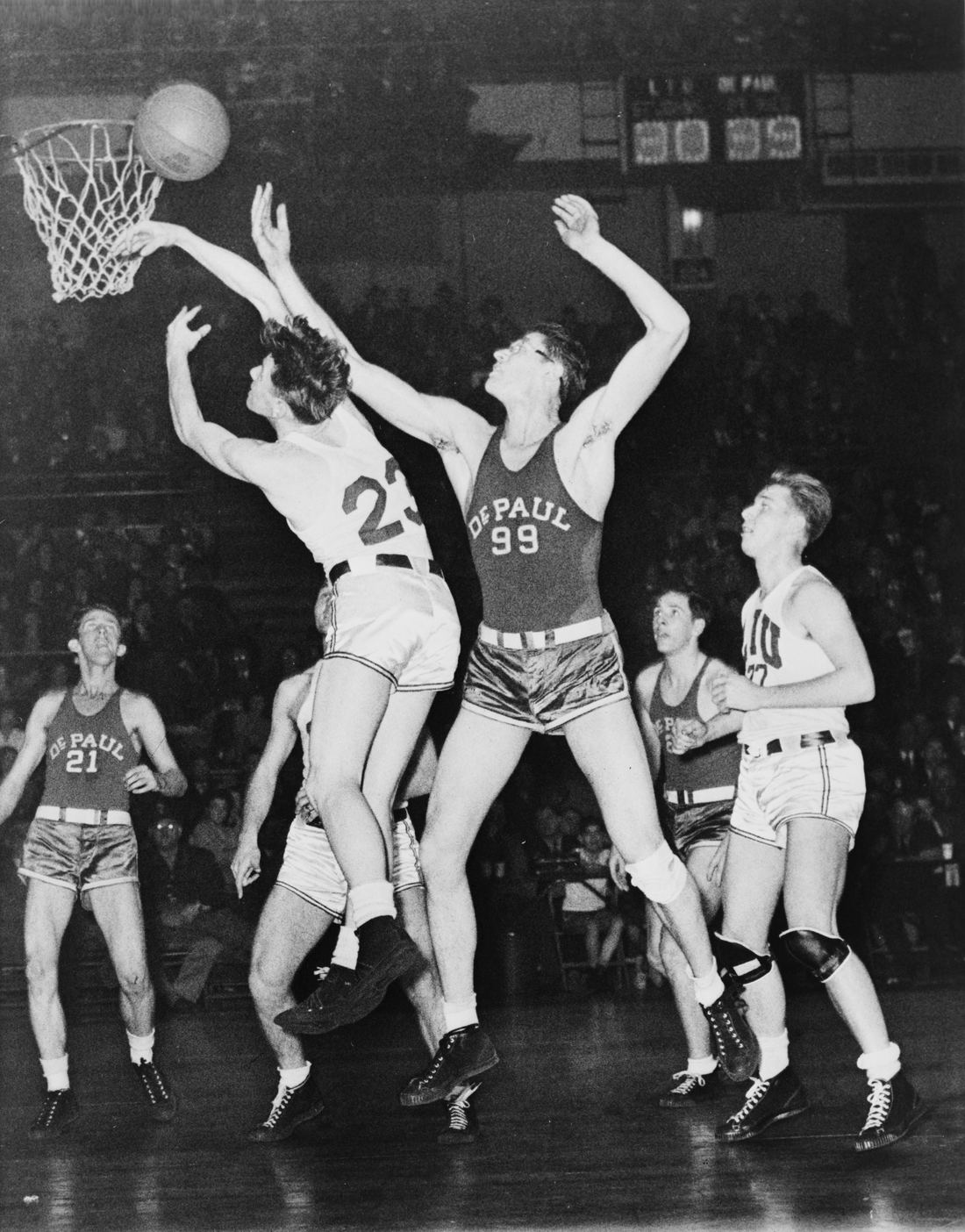 Portrait of George Mikan in uniform