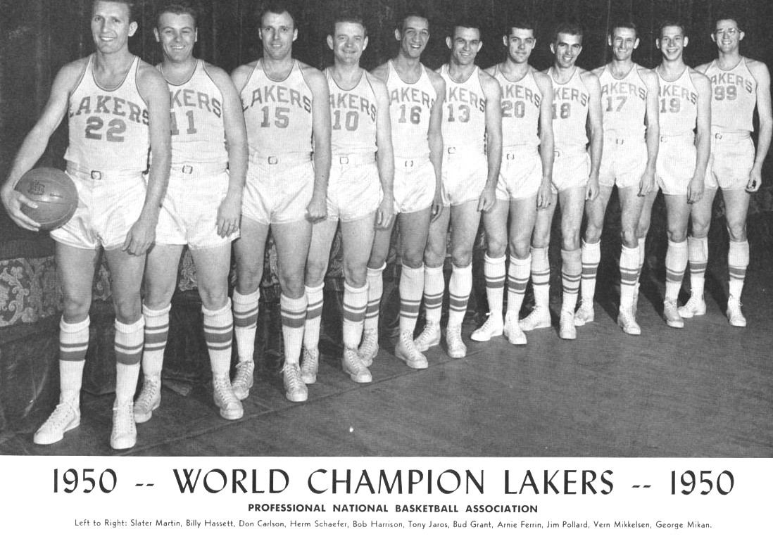 Team photo of the 1950 Minneapolis Lakers